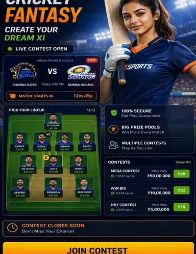 Comevin (come to vin) fantasy cricket & matchday visual 3